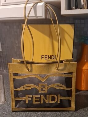 Fendi Mesh and Leather Tote